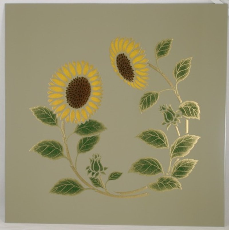 Pinkoi Proxy Purchase -  Lacquer ceiling painting: Turtledove and sunflowers - Other - Wood 