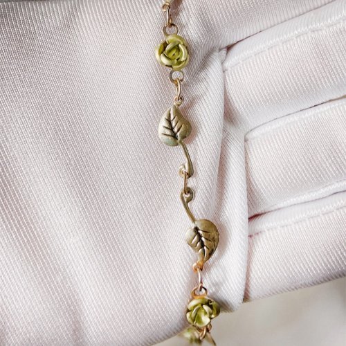 西洋アンティークジュエリー】ハンドメイド 花 つる 葉っぱ