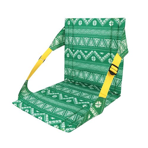 一人窩 SINGLE NEST 綠圖騰防潑水靠背坐墊 沙灘墊 海灘墊 合式椅墊