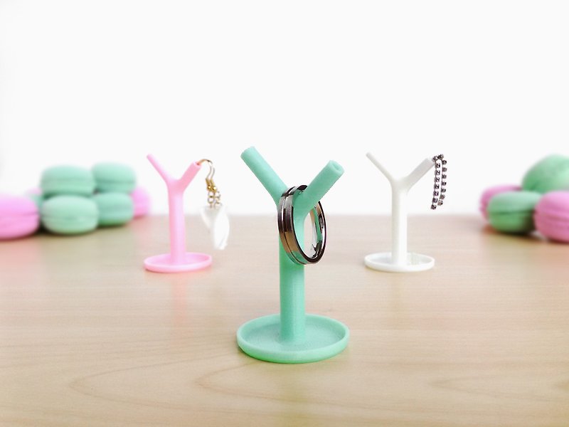 Unique mini tree jewelry fashion accessory stand, Kawaii mini tray, Home sweet home decor, 3D printed [same color 2 pieces, 1 set] Pastel green - Other - Plastic Green