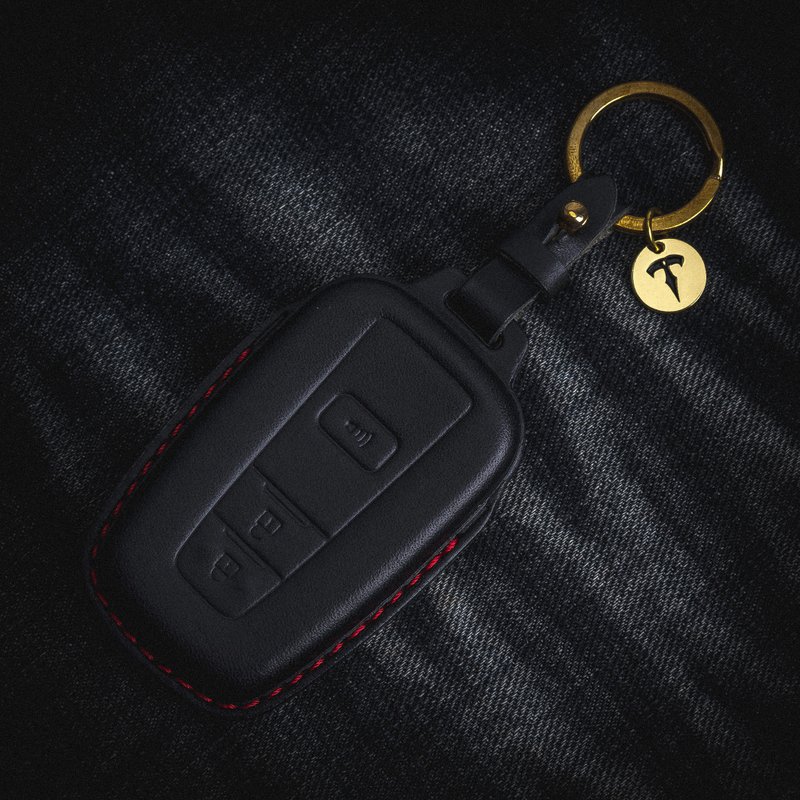 (Spot version) Toyota TOYOTA Auris RAV4 Camry Altis CHR car key leather case - ที่ห้อยกุญแจ - หนังแท้ สีดำ