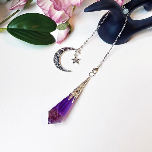 OLINA DESIGN歐林娜設計 高品質紫水晶靈擺項鍊水晶吊墜 紫黃晶 紫晶 VOGEL沃格爾雙尖