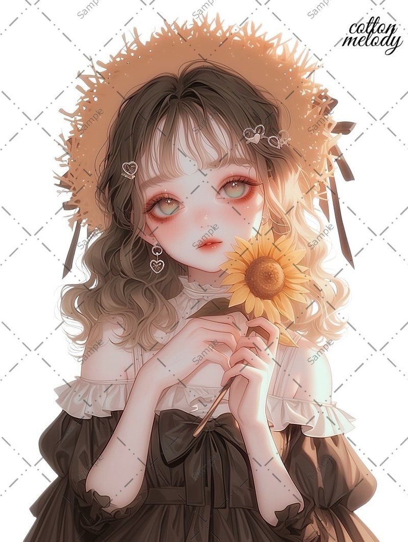 original sticker no.1326 人物ステッカー オリジナルステッカー 人物ステッカー 女の子ステッカー オリジナル人物ステッカー - 貼紙 - 紙 