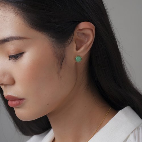 Jadeite Atelier 翠藝 蘋果綠翡翠耳環 - 天然翡翠 - 保證A玉