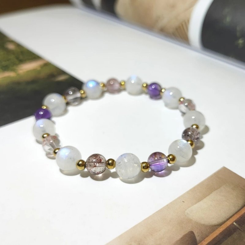 Night Elf Moonstone Super Seven Bracelet - Bracelets - Semi-Precious Stones Multicolor