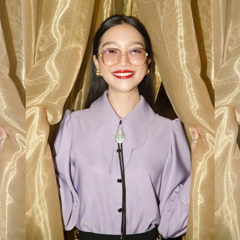 Lilac wavy collar Shirt - Gibson Shirt - シャツ・ブラウス - ポリエステル パープル