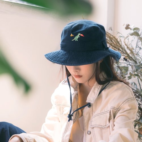恐竜刺繍ブリマーハット/フィッシャーマンハット//ブーニーハット