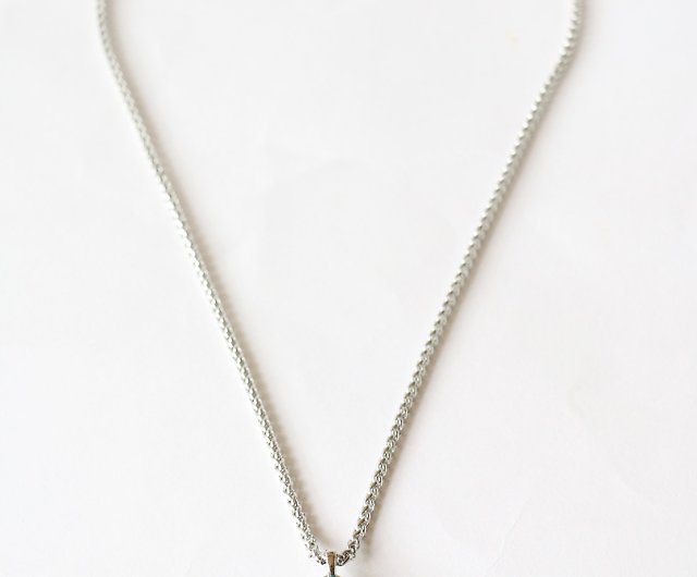 Blue agate necklace - men crystal necklace - men cord necklace 