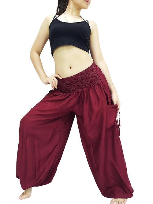 pikalda Red Harem Pants Women Clothing Yoga Pants Aladdin Pants Rayon Trousers