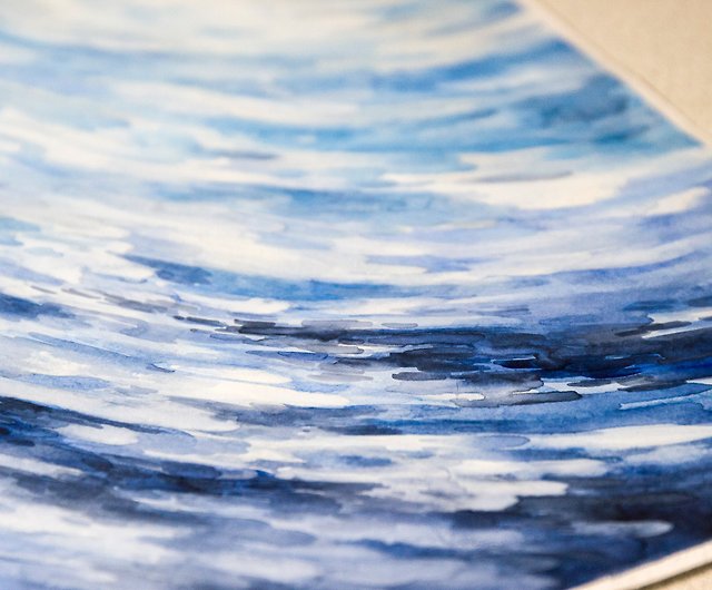 最大5000円OFFクーポン Twin Wave ２つの波 海の絵 抽象画 手描き