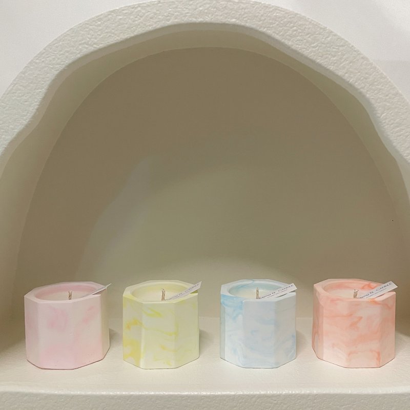 Meng N. Scented Candle | Smudged Gypsum Cup Candle - เทียน/เชิงเทียน - ขี้ผึ้ง 