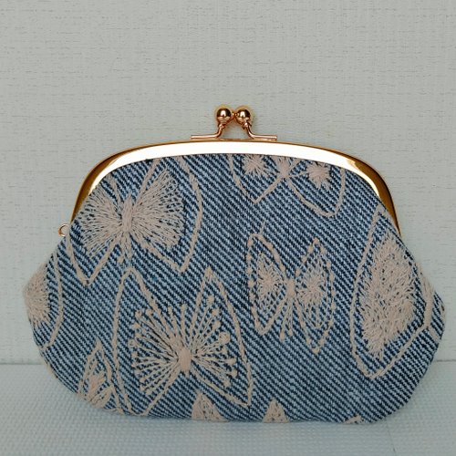 親子がま口*ハンドメイド*ミナペルホネン*sky flower ミナペルホネン sky flower 親子がま口財布 - ショップ