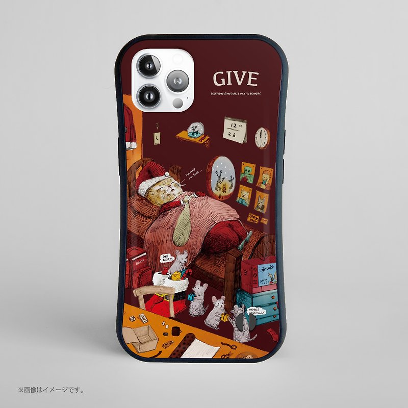Santa Cat/Shockproof Grip iPhone Case - เคส/ซองมือถือ - พลาสติก ขาว