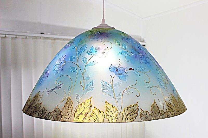 Pendant Light,Home Decor,Lighting House,Stained glass. - Lighting - Glass Blue