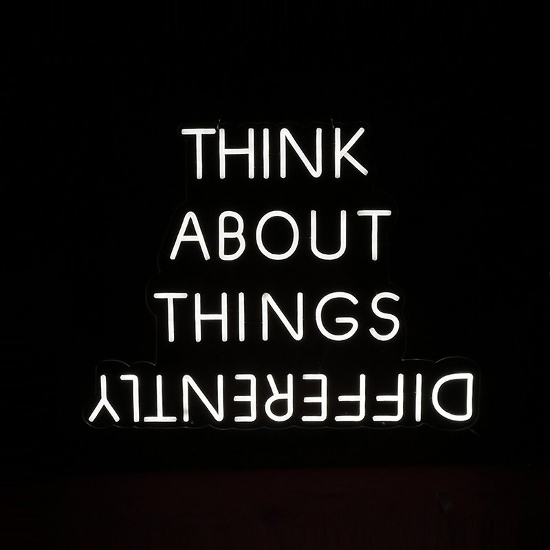 Think About Things Differently Neon Sign for Home Office Party Wall Bar - โคมไฟ - อะคริลิค สีใส