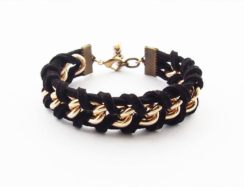 Black twisted bracelet - 手鍊/手環 - 其他材質 黑色