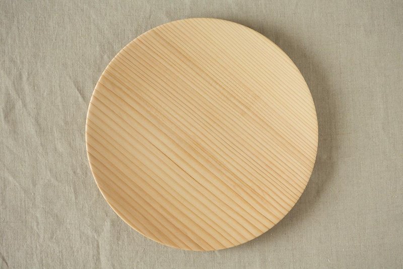 Wood 24cm of the potter&#39;s wheel grind of wooden plate fir (fir) 06