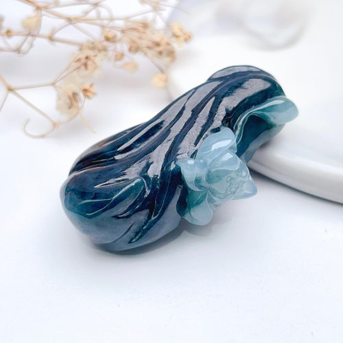瓔珞珠寶盒 E.L.Jewelry Box 天然藍水翡翠蓮花吊墜 | 天然A貨翡翠 | 送禮