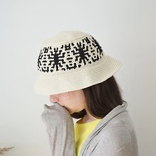 Crochet bucket hat women men embroidery Custom knit mustard
