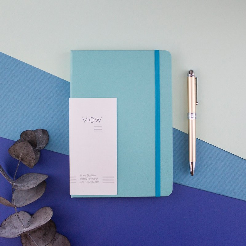 眼色 VIEW 經典筆記本 - 鋼筆可用 - 32K 天藍 - 筆記簿/手帳 - 紙 藍色