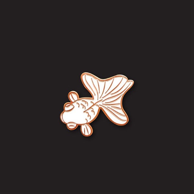 White Goldfish Pin - เข็มกลัด - โลหะ ขาว