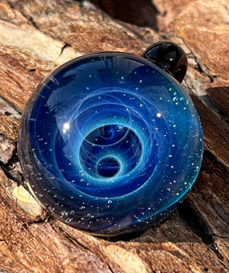 boroccus 銀河星雲 3D 圖案硼矽酸鹽玻璃吊墜 - 項鍊 - 玻璃 藍色