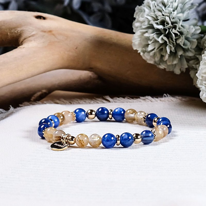 String Series aquamarine Stone bracelet natural blond ore