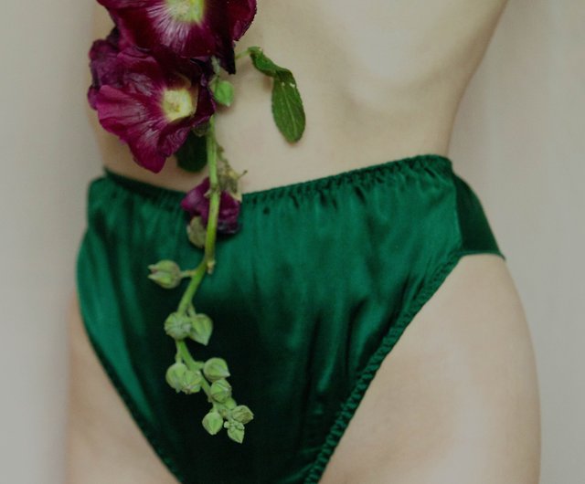 Natural silk lingerie set - Sheer lace bra and panties - Sexy silk underwear  - Shop Marina V Lingerie Women's Underwear - Pinkoi
