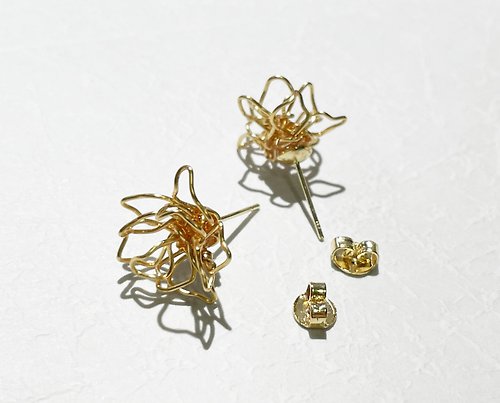 jyu5（羽） 編織花型耳環