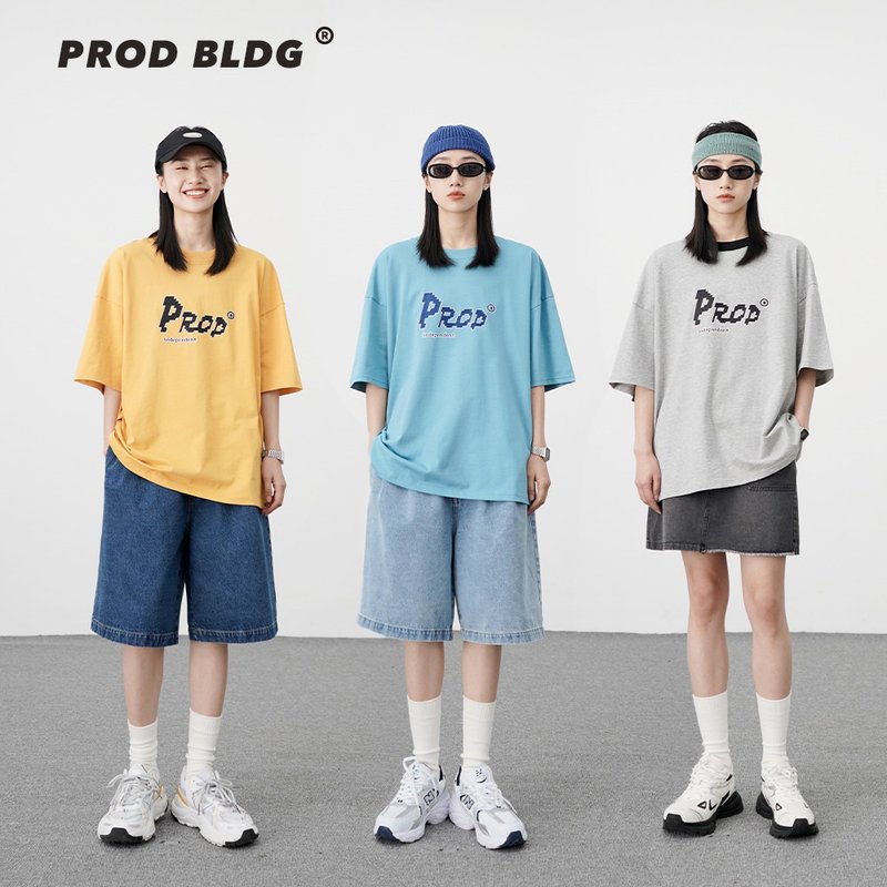 PROD春季新款時髦潮純棉短袖T恤女寬松韓版BF風趣味印花半袖上衣 - 帽T/大學T - 棉．麻 