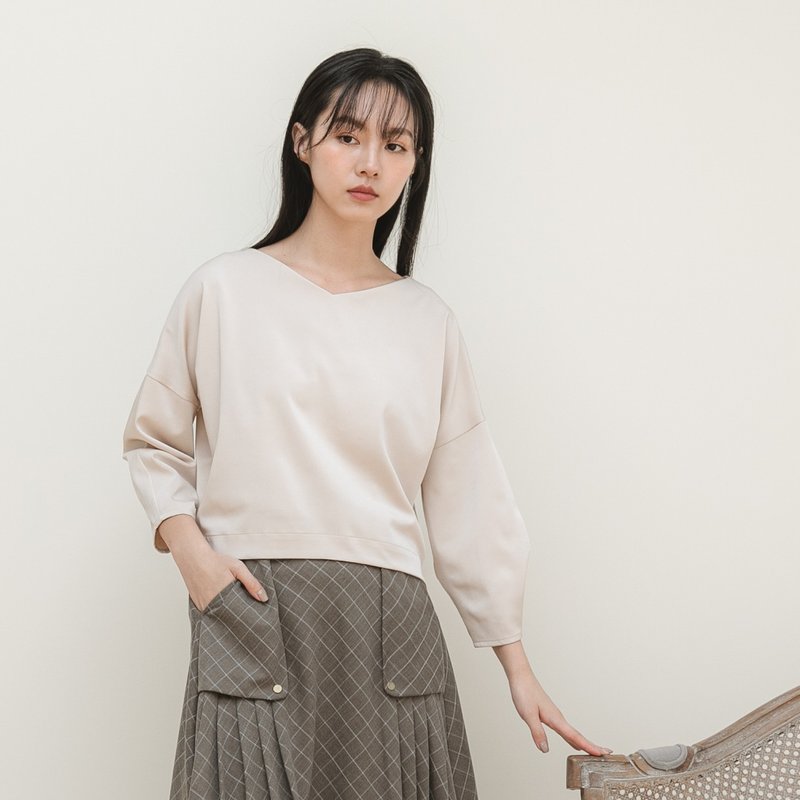【經典原創】Tansuo_探索立體剪裁上衣_CLT500_卡其 - 女上衣/長袖上衣 - 棉．麻 卡其色