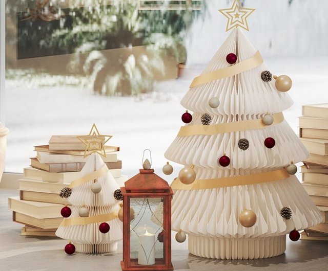 大きな白とホワイトのツイン クリスマス ツリー - ショップ shibazhi