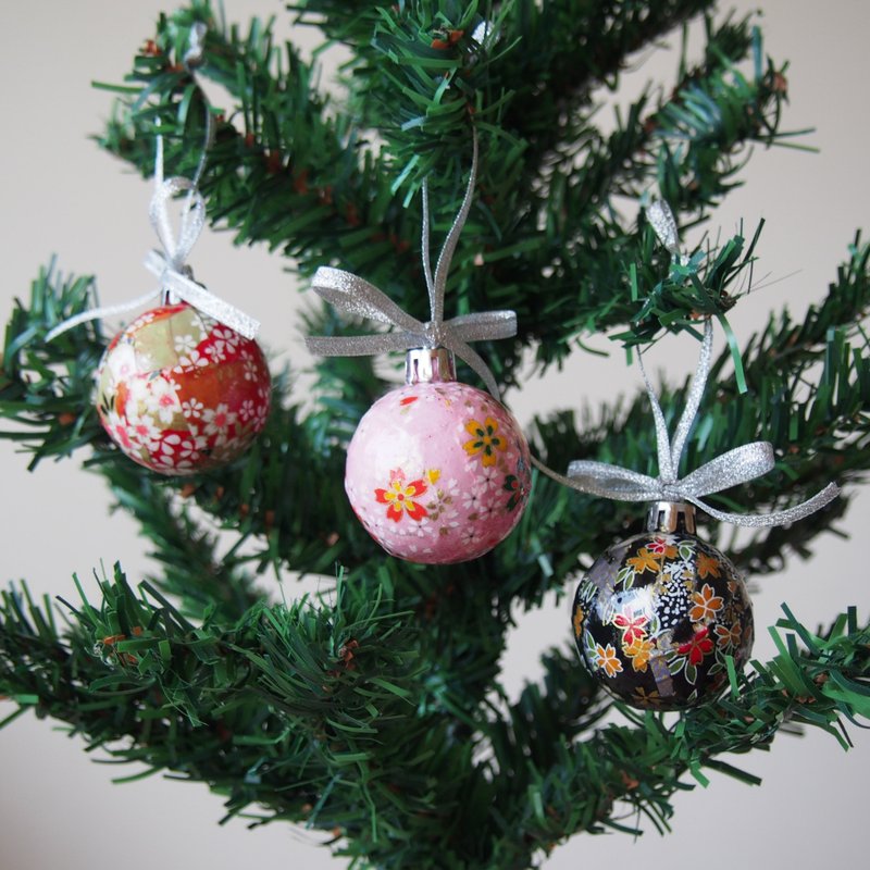 和紙を使った手作りクリスマスオーナメント 3個セット - 擺飾/家飾品 - 塑膠 多色