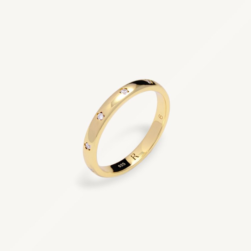 Flora Ring │ 小花戒指 輕珠寶 純銀戒指 尾戒 - 戒指 - 純銀 金色