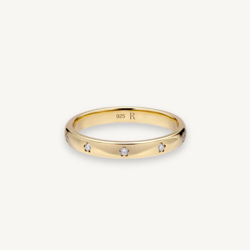 Flora Ring │ 小花戒指 輕珠寶 純銀戒指 尾戒 送禮【快速出貨】 - 戒指 - 純銀 金色