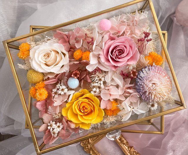 Jewelry Box with shops Basket of Flowers