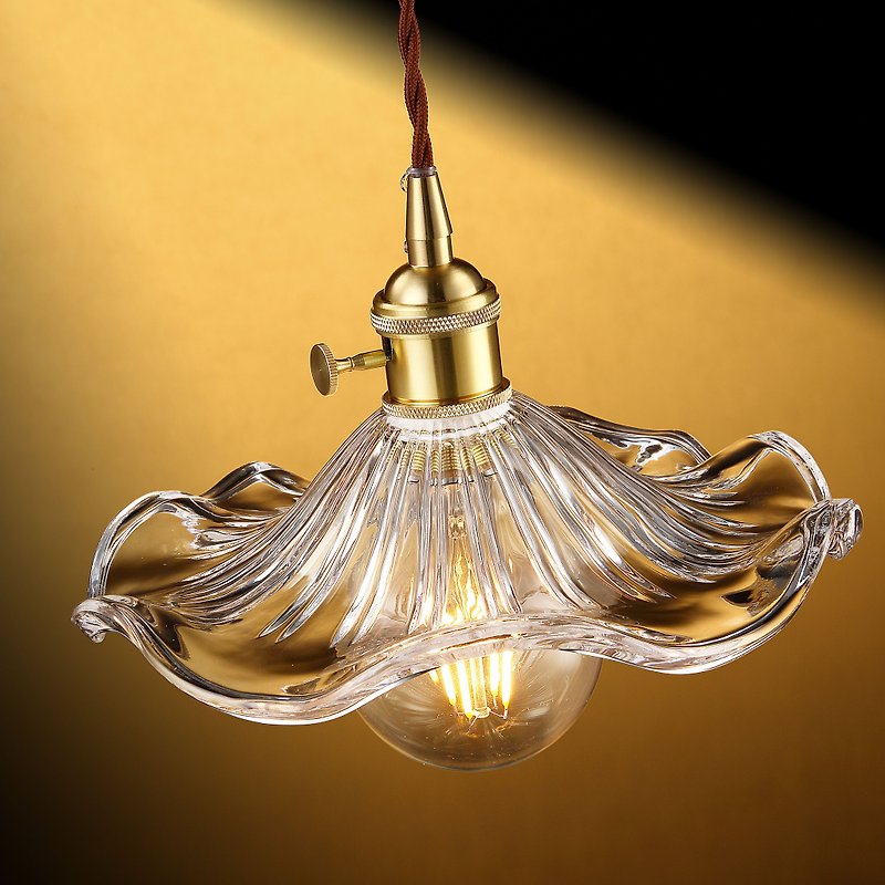【塵年舊飾】懷舊銅製玻璃吊燈PL-1658附燈泡