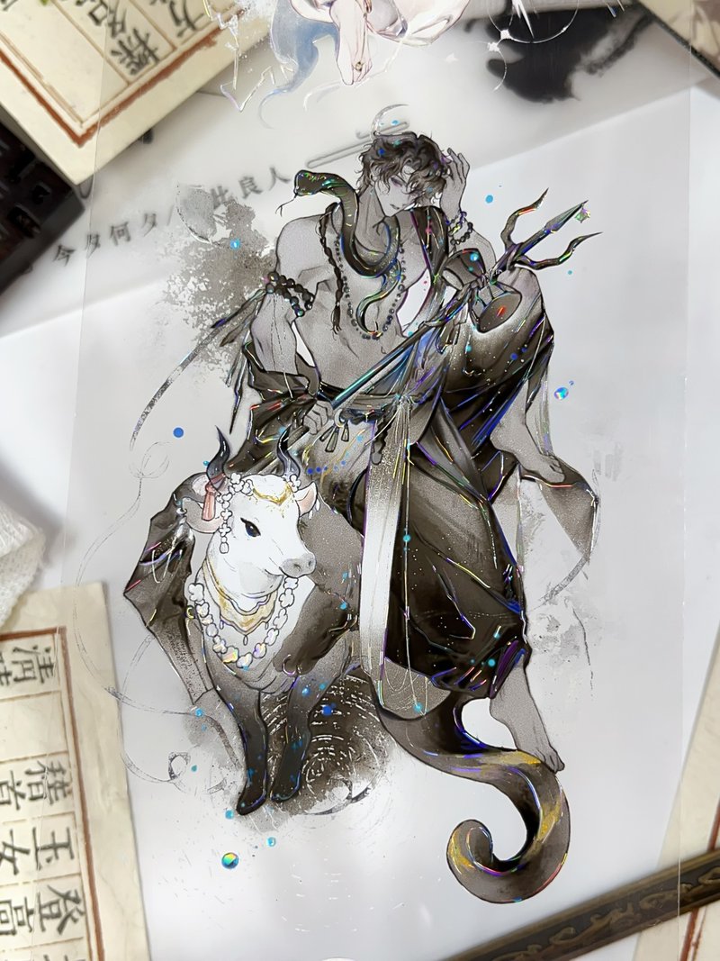 夠神5英靈頌歌 全身 PET 紙膠帶 貝殼光 10米卷 - 紙膠帶/和紙/PET - 其他材質 