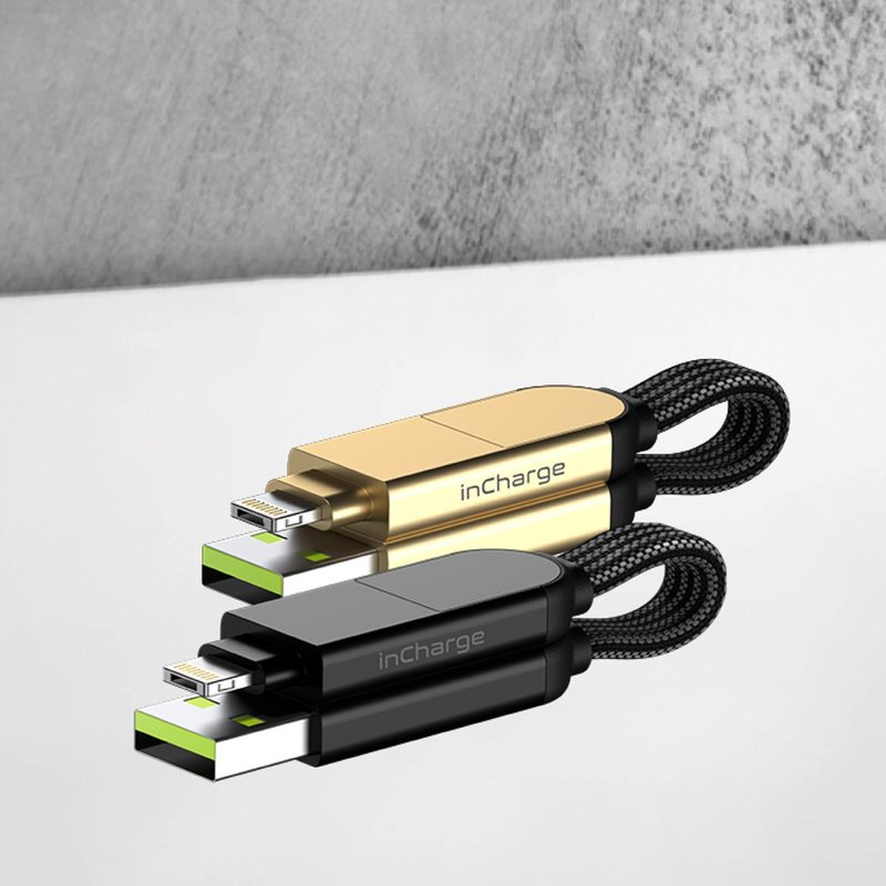 inCharge X 六合一 60W 充電傳輸線 (隨身版兩入/蘋果快充版) - 行動電源/充電線 - 其他材質 黑色