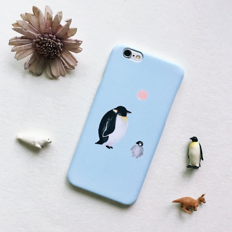 Zoo series penguin aqua blue mobile phone case - เคส/ซองมือถือ - พลาสติก สีน้ำเงิน