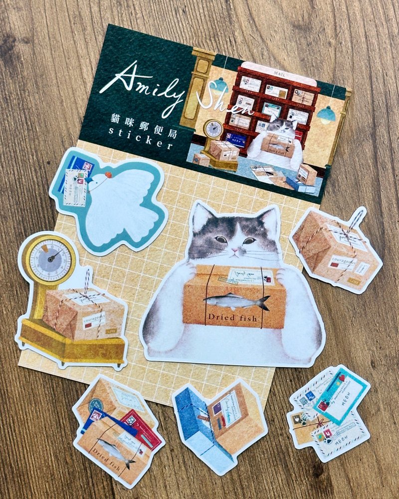 [Cat Post Office] Waterproof Matte Sticker Pack - สติกเกอร์ - กระดาษ 