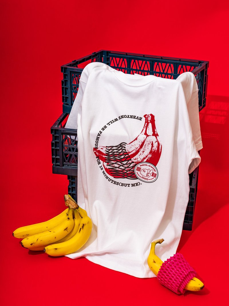 Fruit Tshirt - Banana - เสื้อยืดผู้หญิง - ผ้าฝ้าย/ผ้าลินิน ขาว