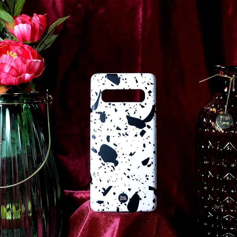 iPhone Case Cover 7 8 plus 10 11 Pro Max X XR i8 ix S10 Note 10 Sony Terrazzo 2 - 手機殼/手機套 - 塑膠 白色