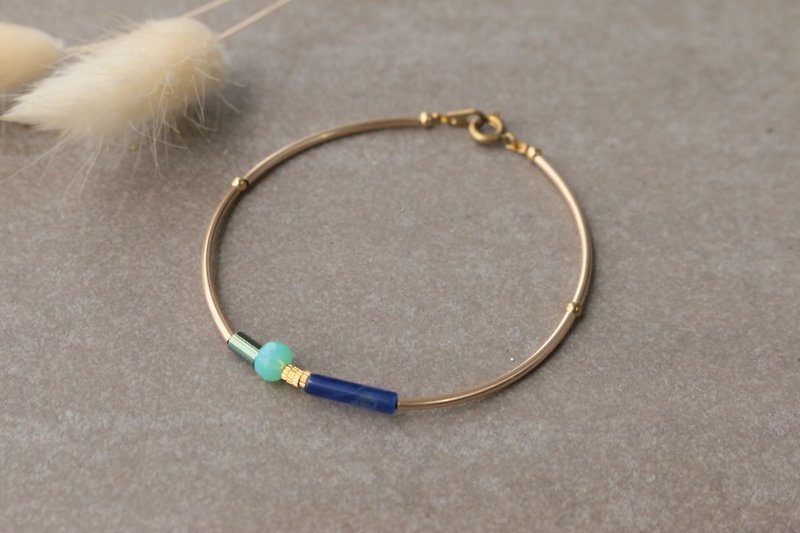 Fast shipping soda Stone natural stone bracelet 1111-happy - Bracelets - Gemstone Blue