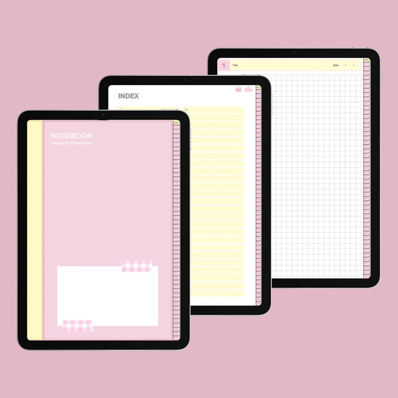 Digital notebook hyperlink 50 tabs pink - 電子手帳及素材 - 其他材質 