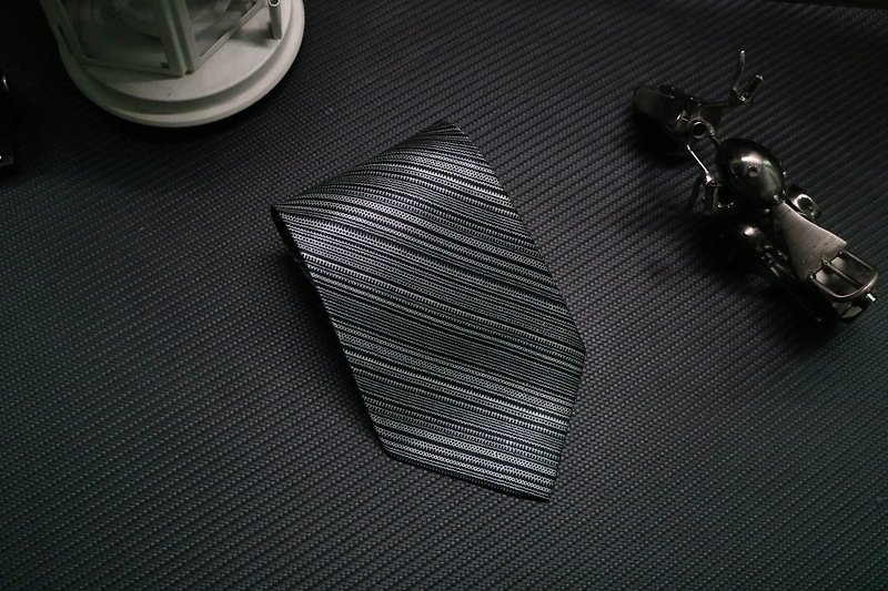 黑色細紋真絲領帶商務休閒百搭necktie