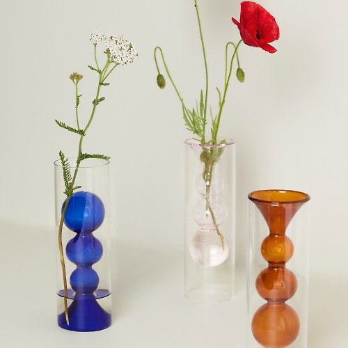 【Hübsch】－660914 砂時計型ガラス花瓶-3色 フラワー ...