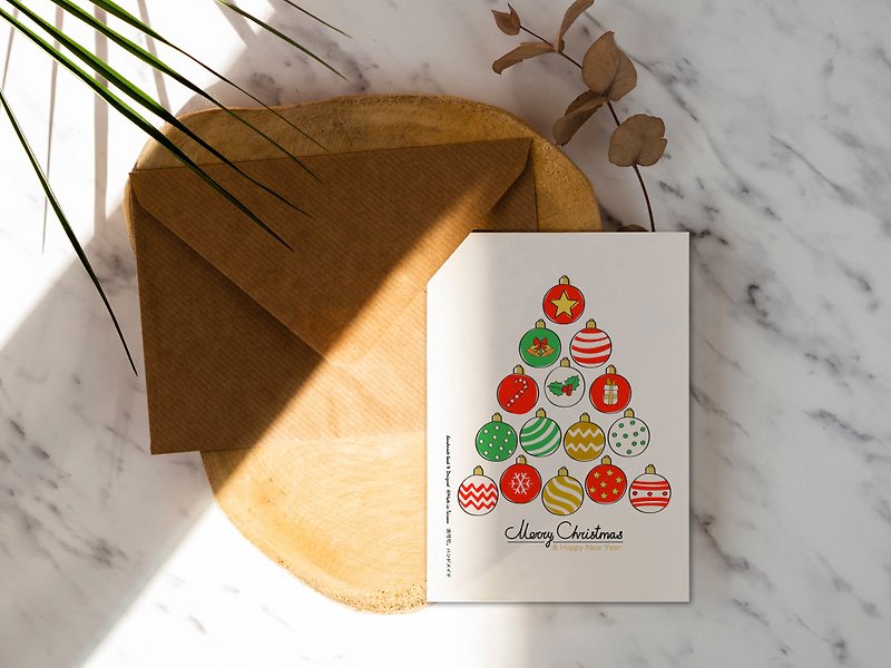 Dot Christmas Tree Christmas Card [CM17064] Rococo Strawberry WELKIN Handmade Postcard - Cards & Postcards - Paper 