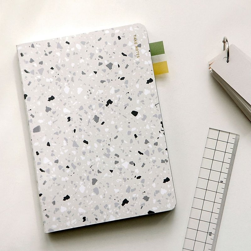 Dailylike readily note blank notebook-02 terrazzo white, E2D49085 - Notebooks & Journals - Paper White