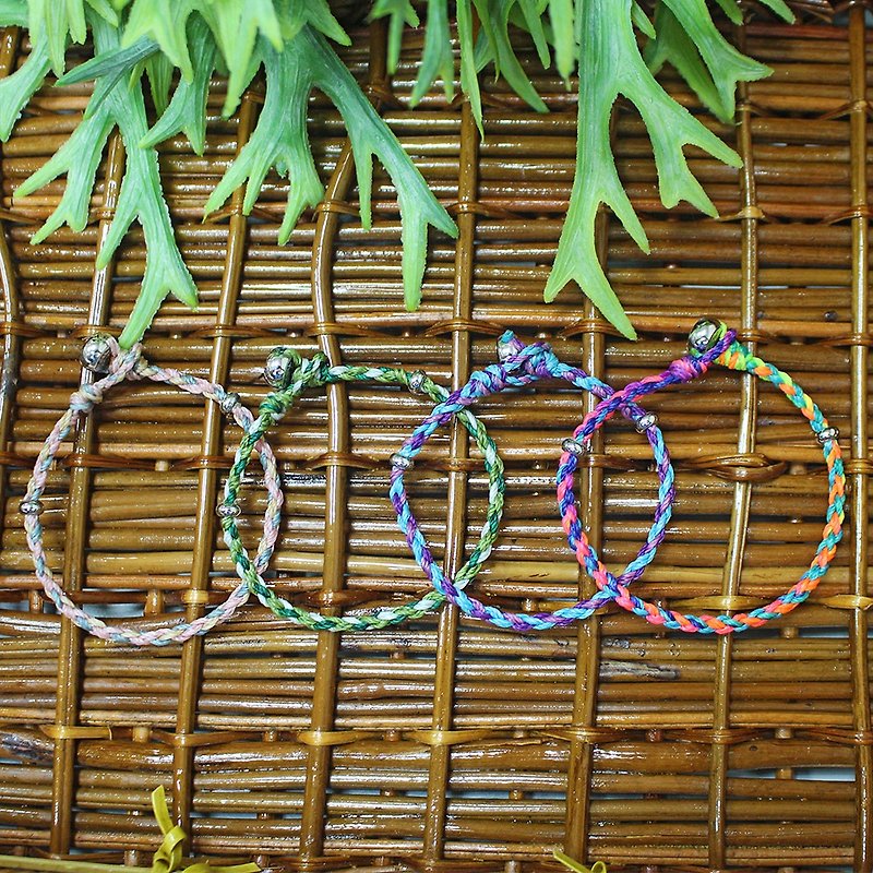 Yuan Bao/Small Yuan Bao Wax Rope Braided Bracelet Bracelet - Bracelets - Wax Multicolor